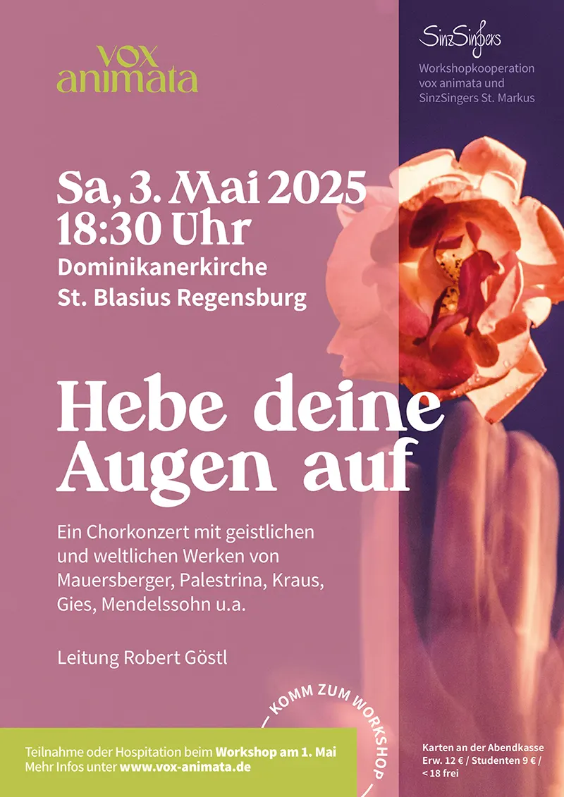 Mehr über den Artikel erfahren 10 Jahre vox animata! Konzert und Workshop in Regensburg
